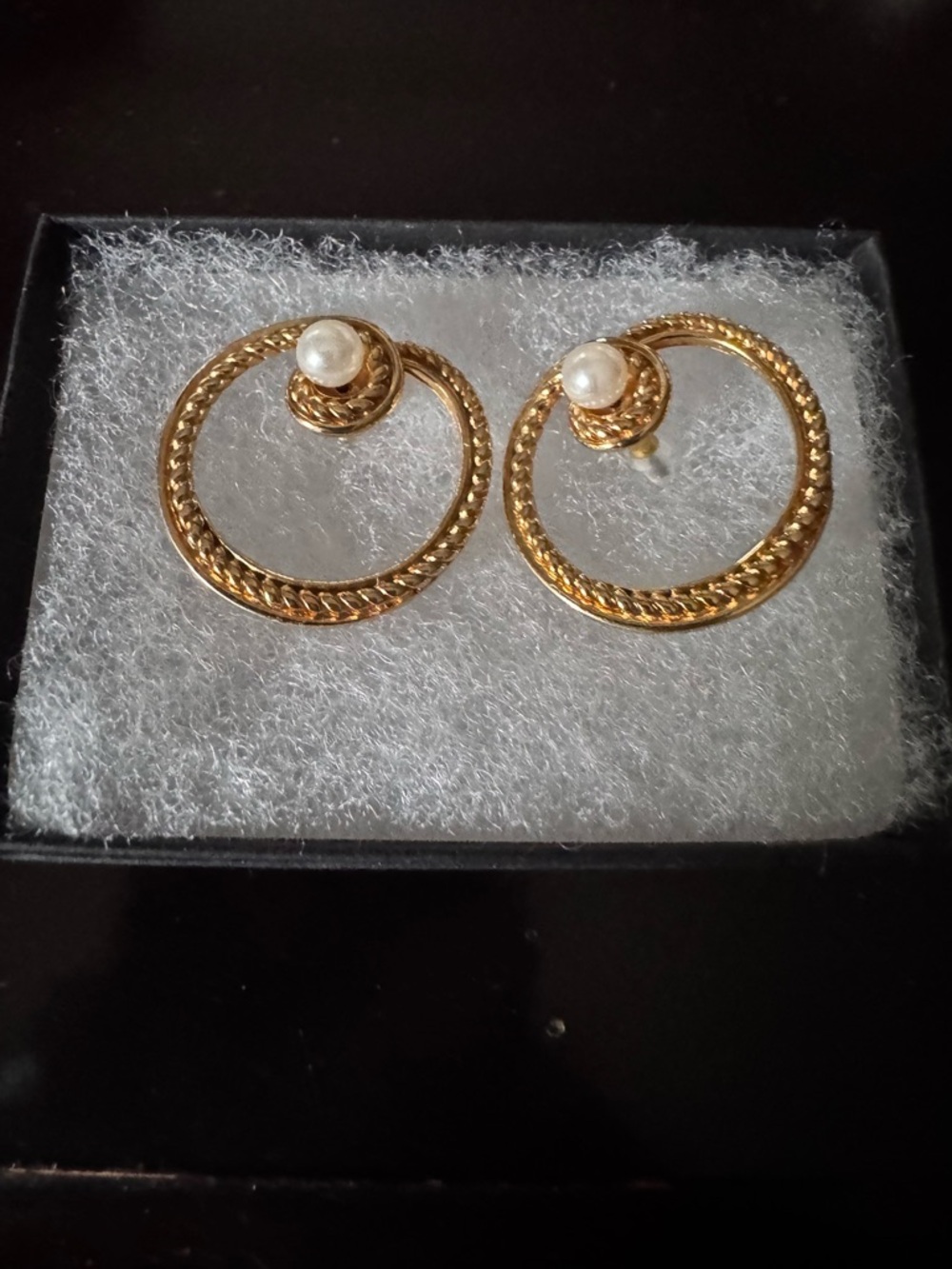 Gold Toned and Pearl Earrings